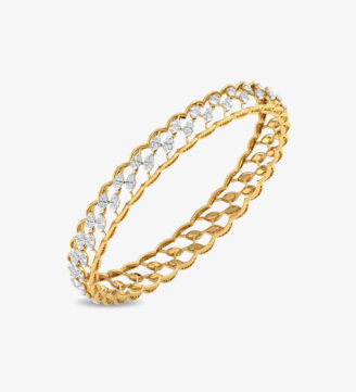 Exquisite Dual Jewel Diamond Bangles Rose Gold